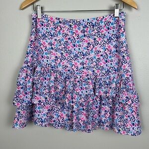 Lilly Pulitzer Tilly Skirt. Tiered Ruffled. Fin Sun Repeat Ditsy. Size 6.